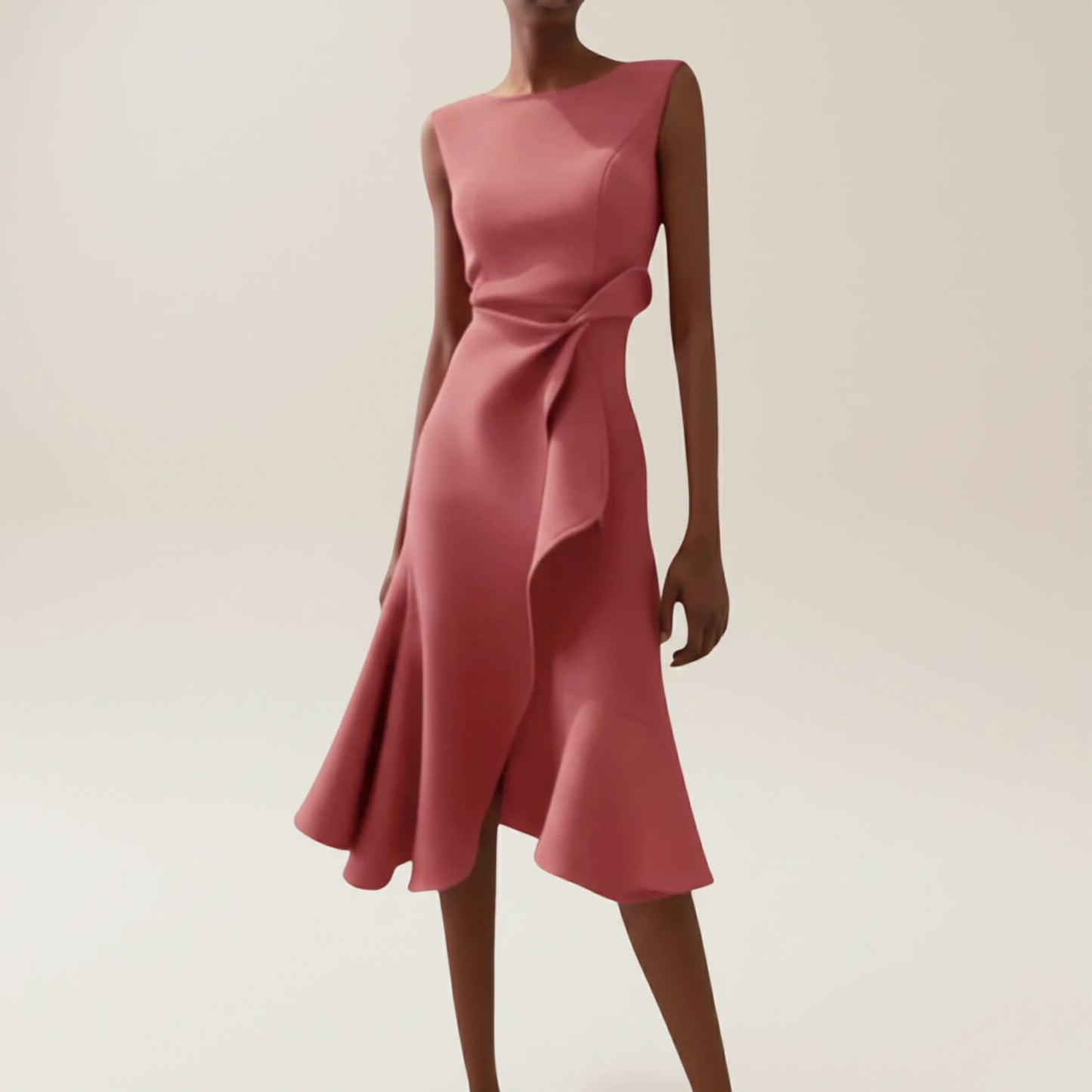 Women's Ruffle A-Line Midi Dress