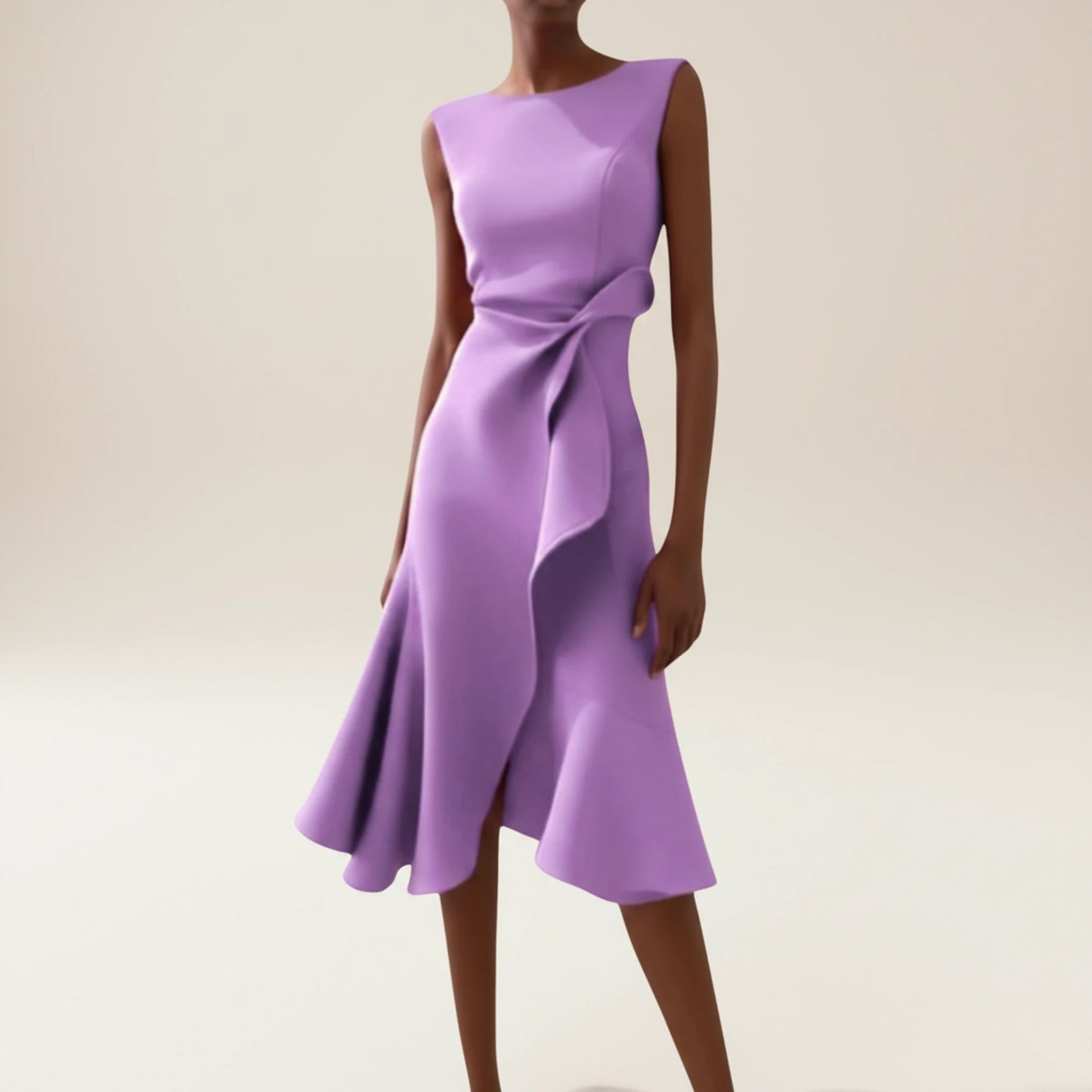 Women's Ruffle A-Line Midi Dress