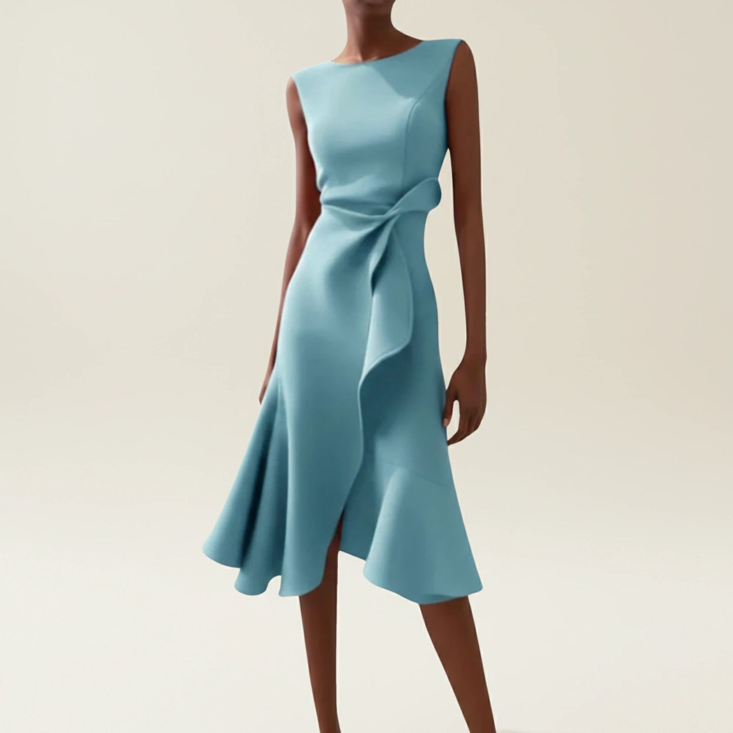 Women's Ruffle A-Line Midi Dress