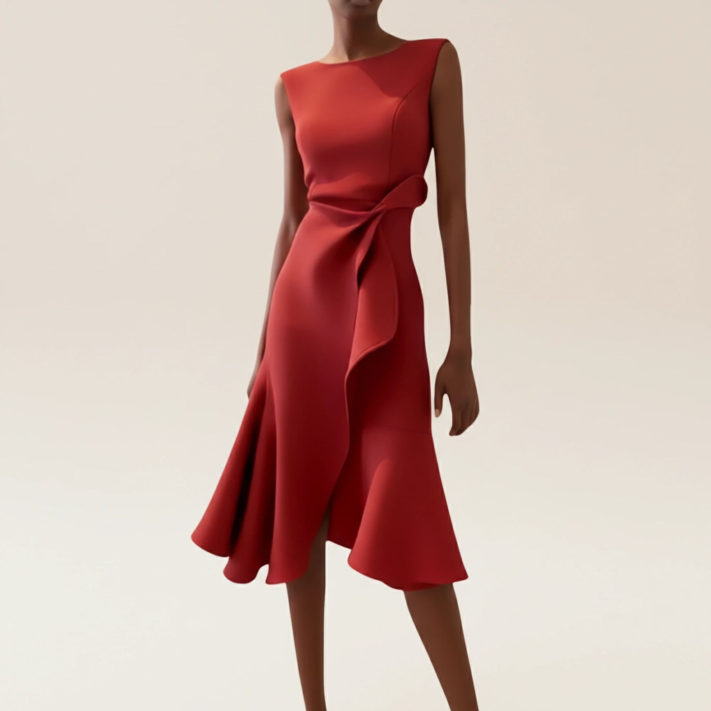 Women's Ruffle A-Line Midi Dress