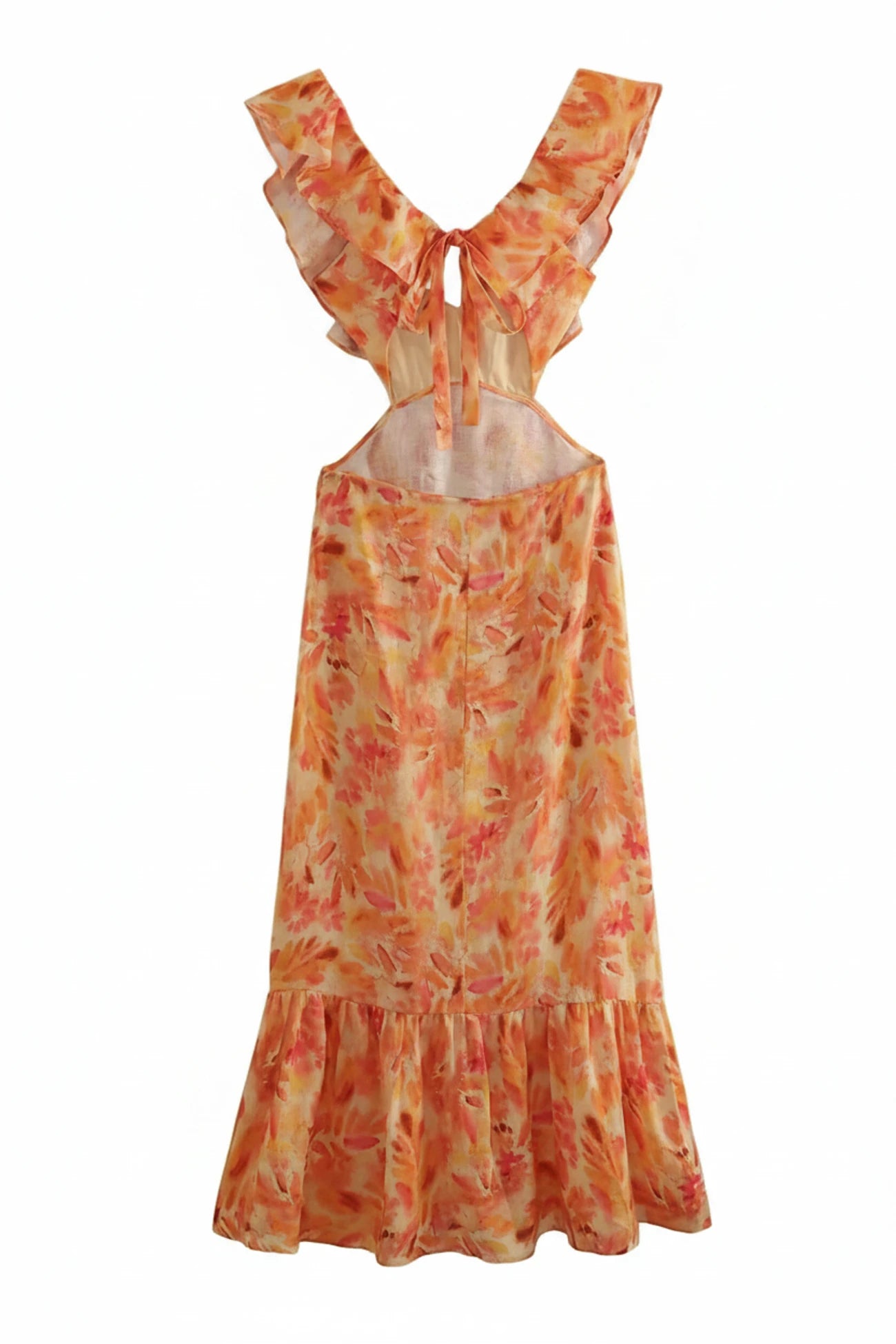 Women's Ruffle Floral Maxi Dress