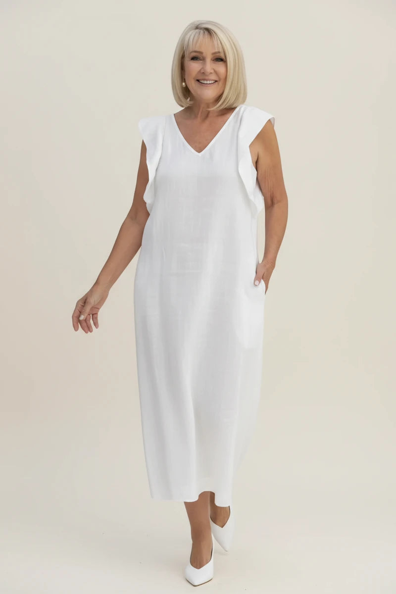 Women's Ruffle Sleeve Midi Dress