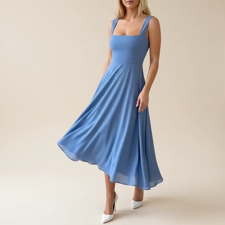 Women's Sleeveless A-Line Midi Dress - Blue / 2XL - Fashion Trends
