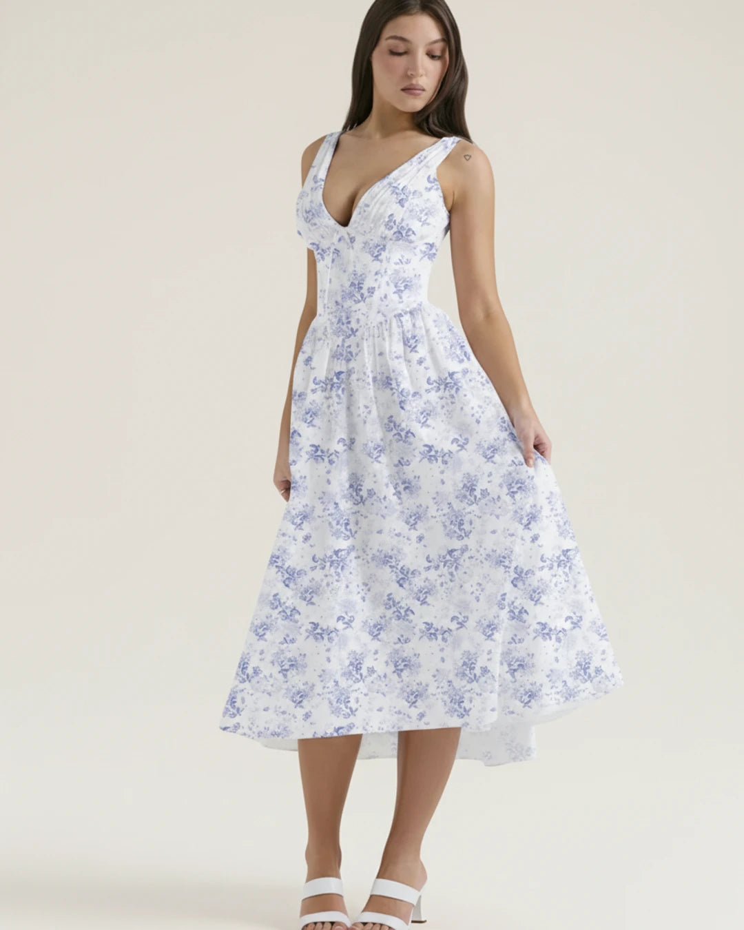 Women's Sleeveless A-Line Midi Dress