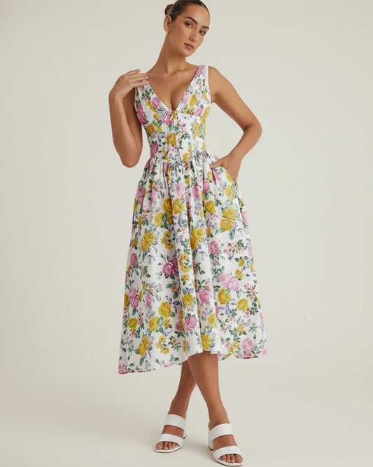 Women's Sleeveless A-Line Midi Dress