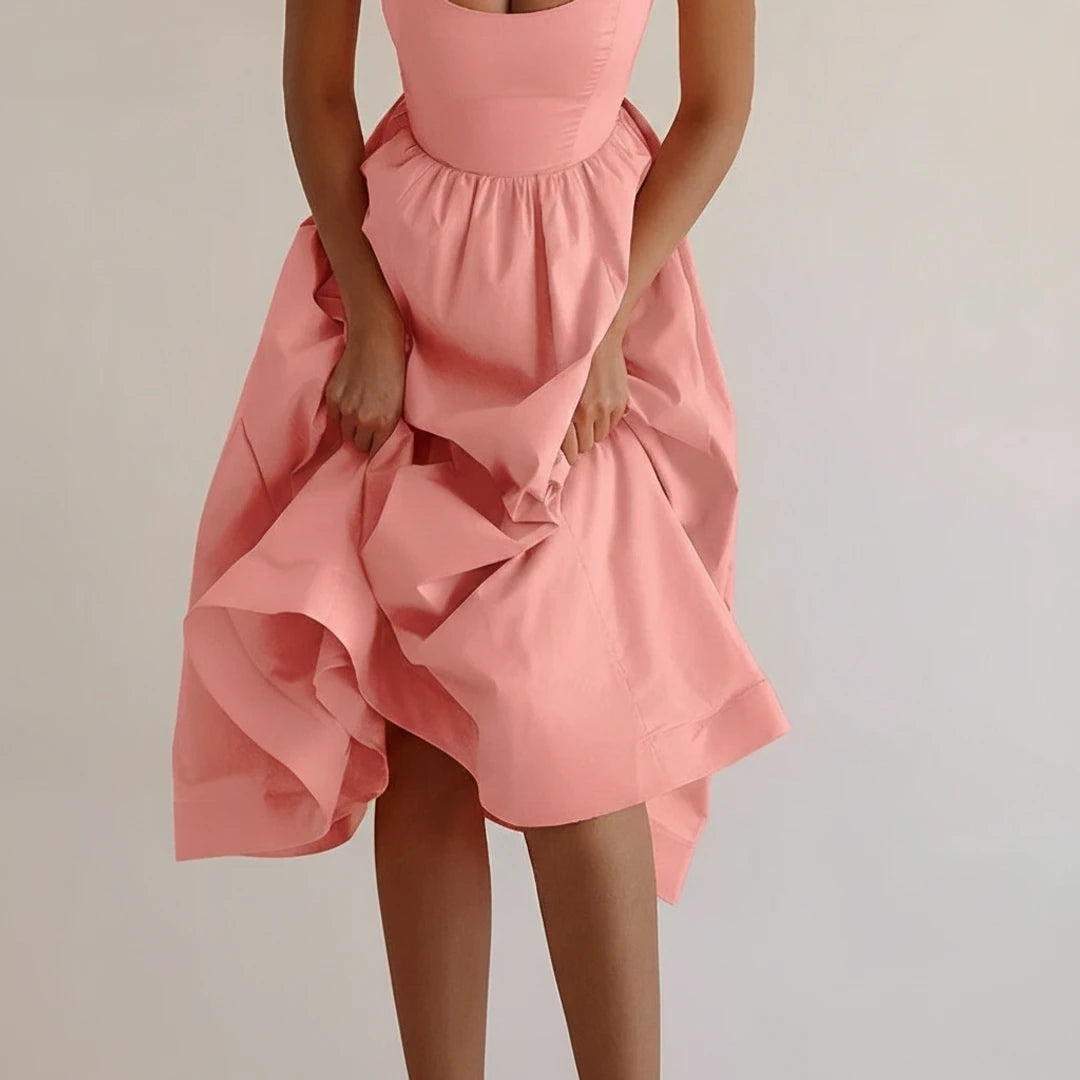 Women's Spaghetti Strap A-Line Midi Dress