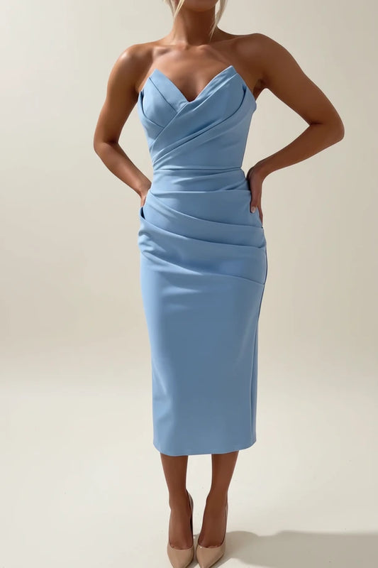 Women's Strapless Bodycon Midi Dress