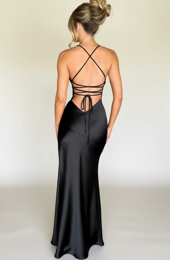 Women's Thigh-Slit Slip Maxi Dress