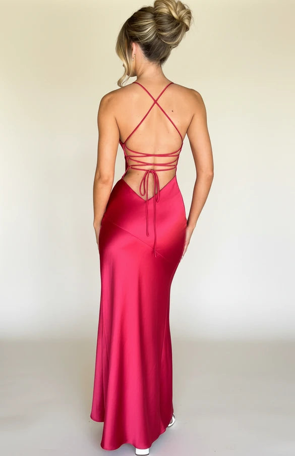Women's Thigh-Slit Slip Maxi Dress
