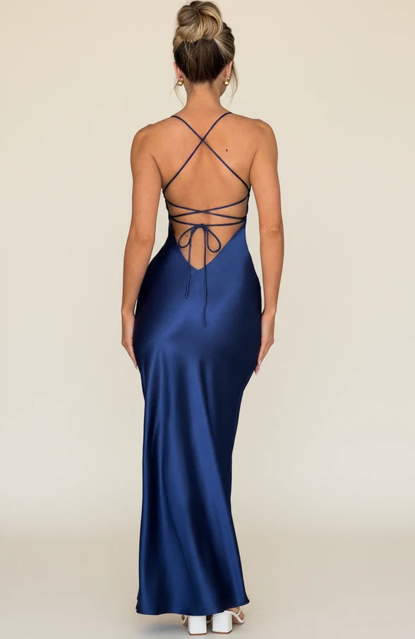 Women's Thigh-Slit Slip Maxi Dress