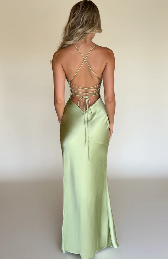Women's Thigh-Slit Slip Maxi Dress