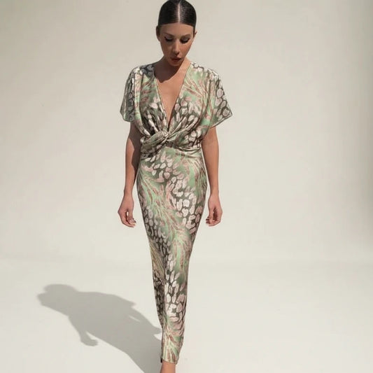 Women's V-Neck Midi Dress