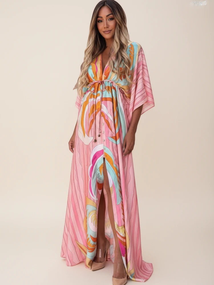 Women's V-Neck Summer Maxi Dress