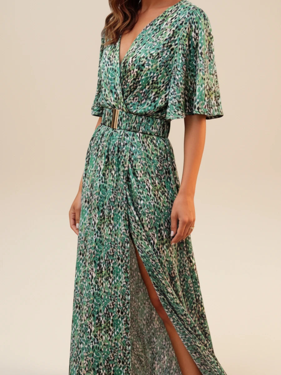 Women's V-Neck Wrap Maxi Dress