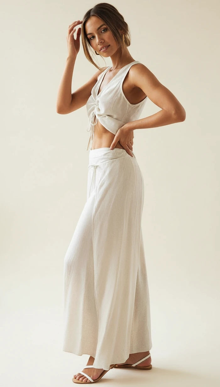 Women's Wide Leg Pants Set