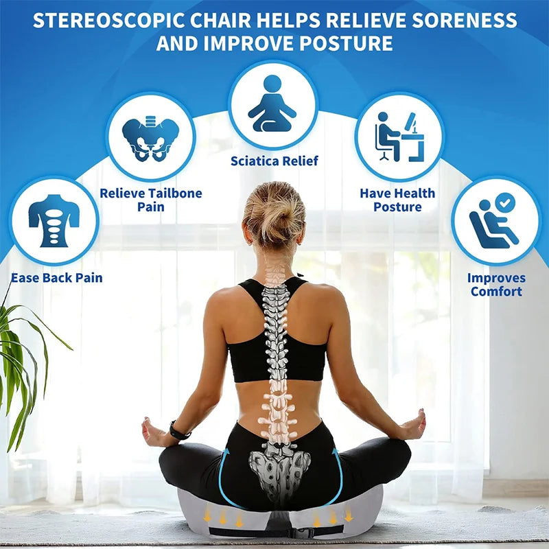 Adjustable Memory Foam Sit Bone Relief Cushion - Ergonomic Comfort