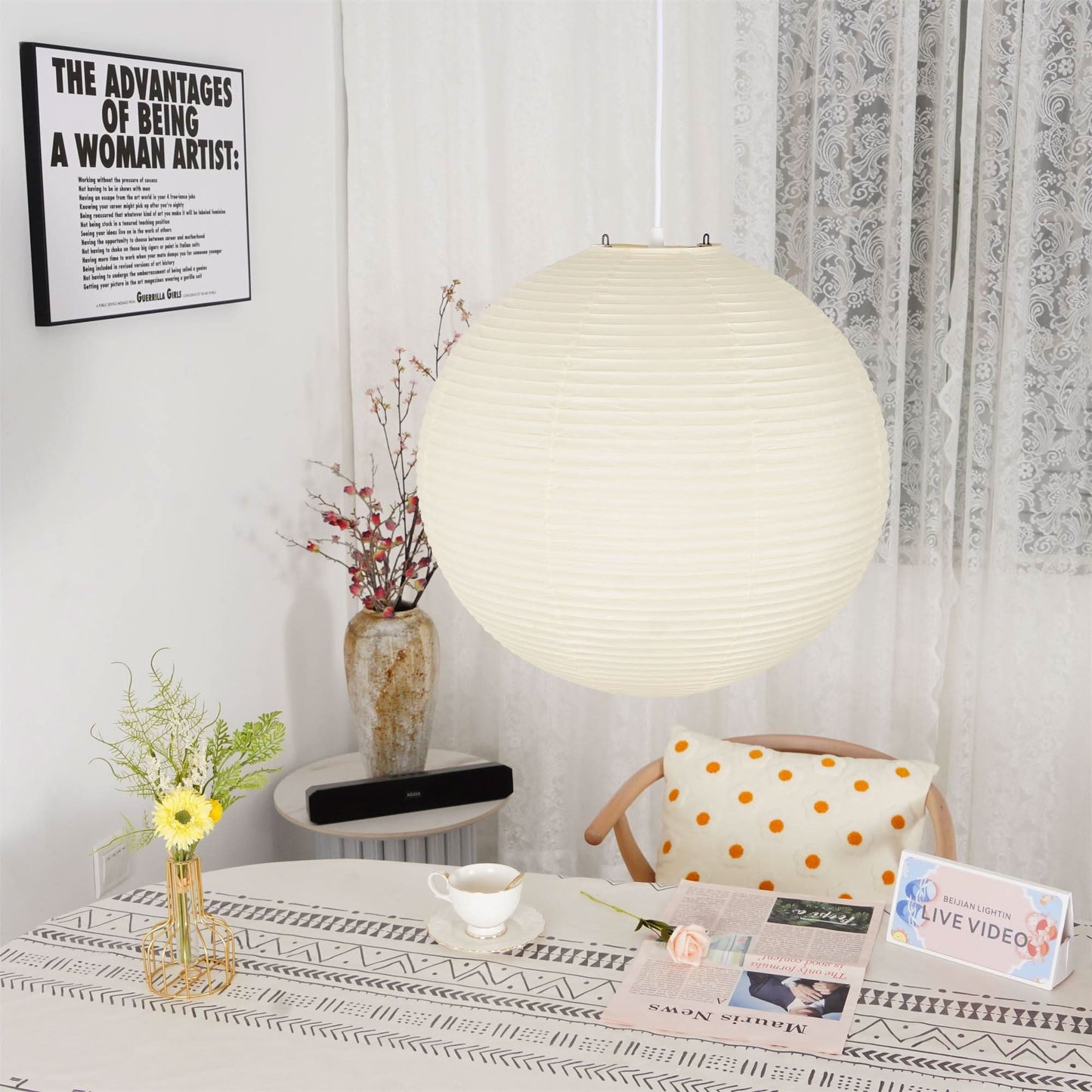 Akari A Series Japanese Paper Pendant Light