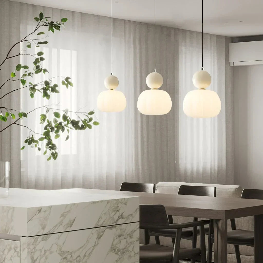 Art Deco Pendant Lamp - Cream, Bauhaus Design