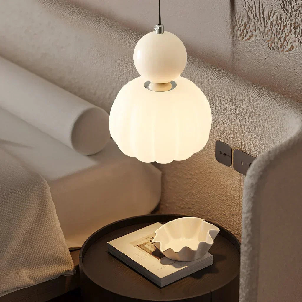 Art Deco Pendant Lamp - Cream, Bauhaus Design