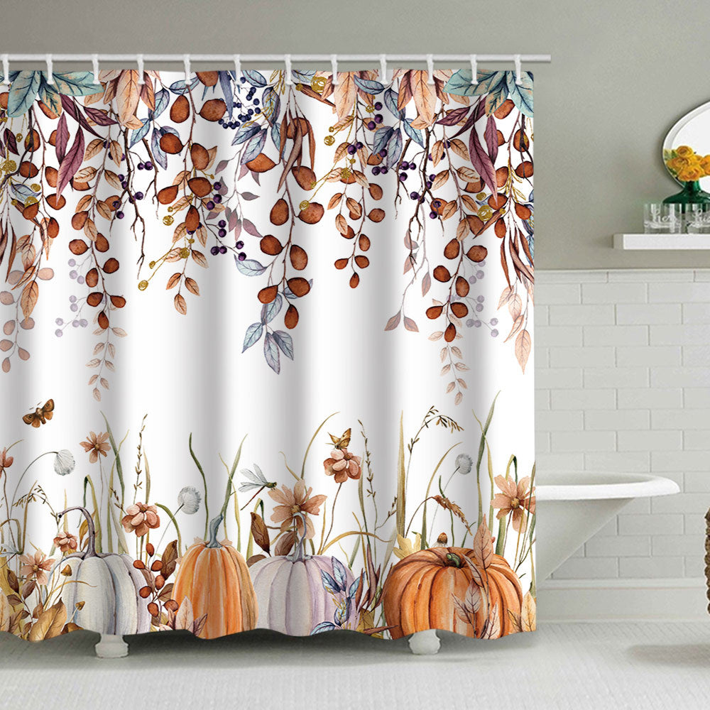 Artistic Pumpkin Print Shower Curtain