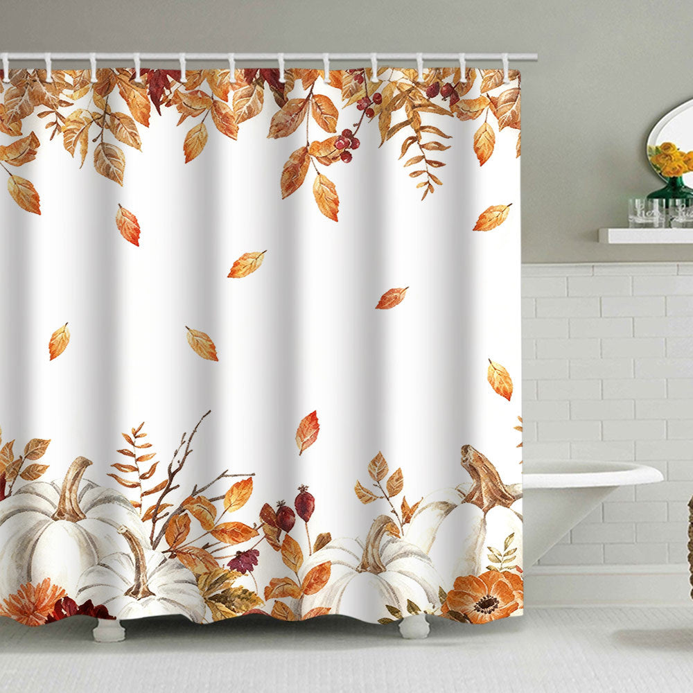 Artistic Pumpkin Print Shower Curtain