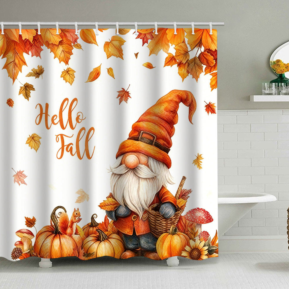 Artistic Pumpkin Print Shower Curtain
