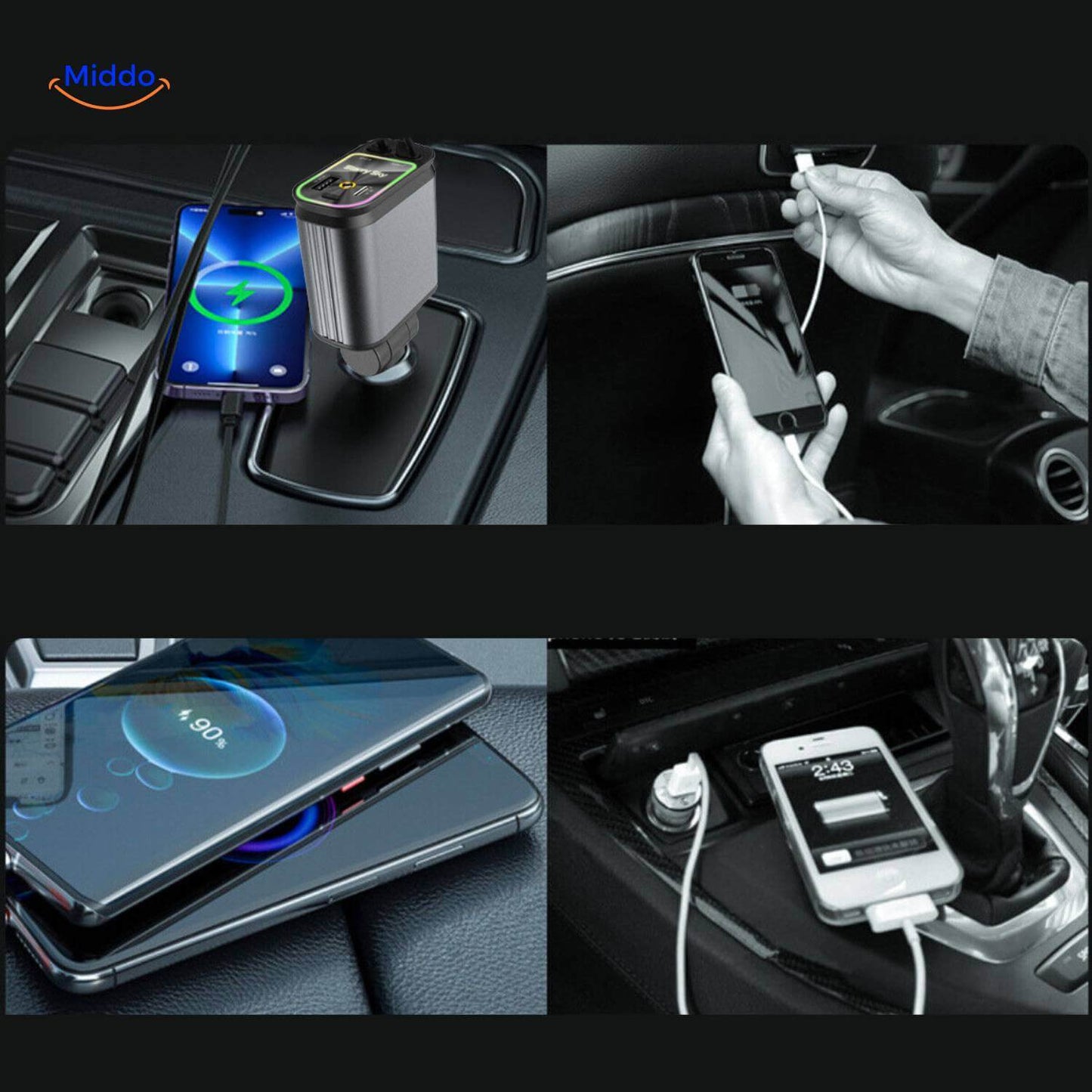 AutoCharge™ 120W | 4-in-1 Charger, Super Fast, RGB Starry Sky!