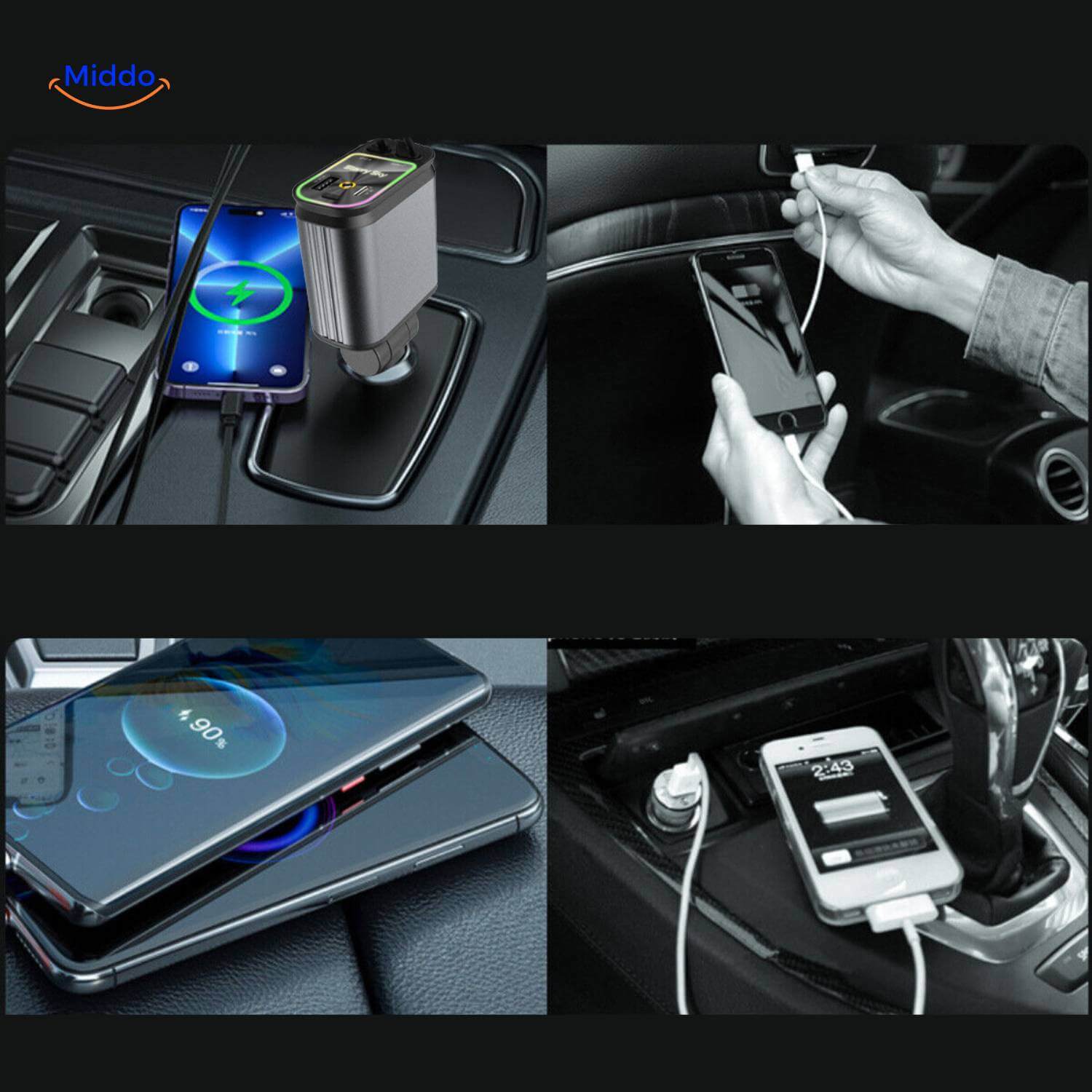 AutoCharge™ 120W | 4-in-1 Charger, Super Fast, RGB Starry Sky!