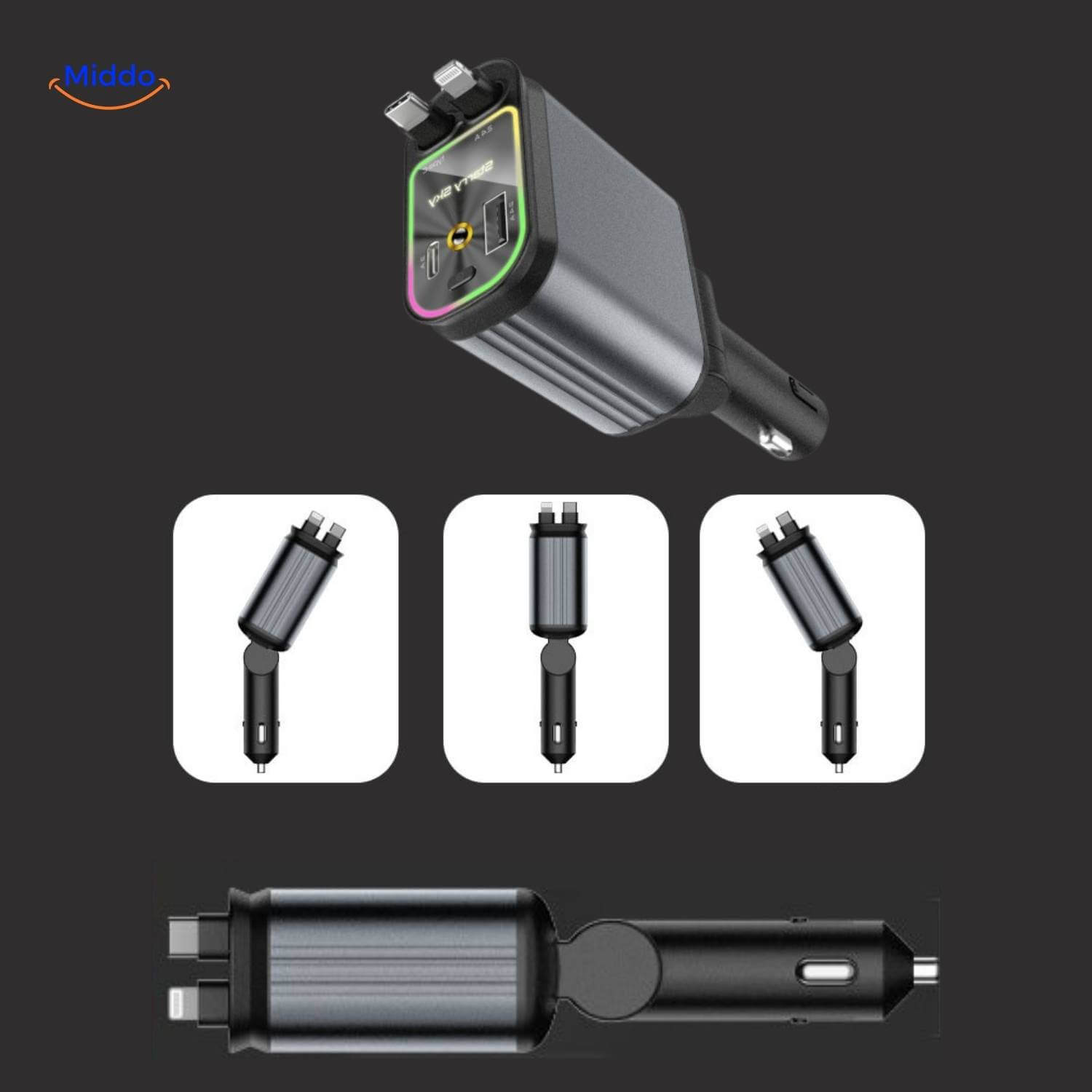AutoCharge™ 120W | 4-in-1 Charger, Super Fast, RGB Starry Sky!