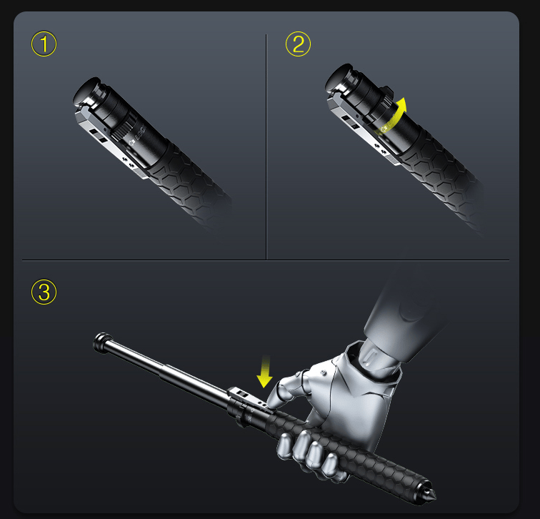 Automatic Walking Stick | Non-Slip Grip | Self-Defense