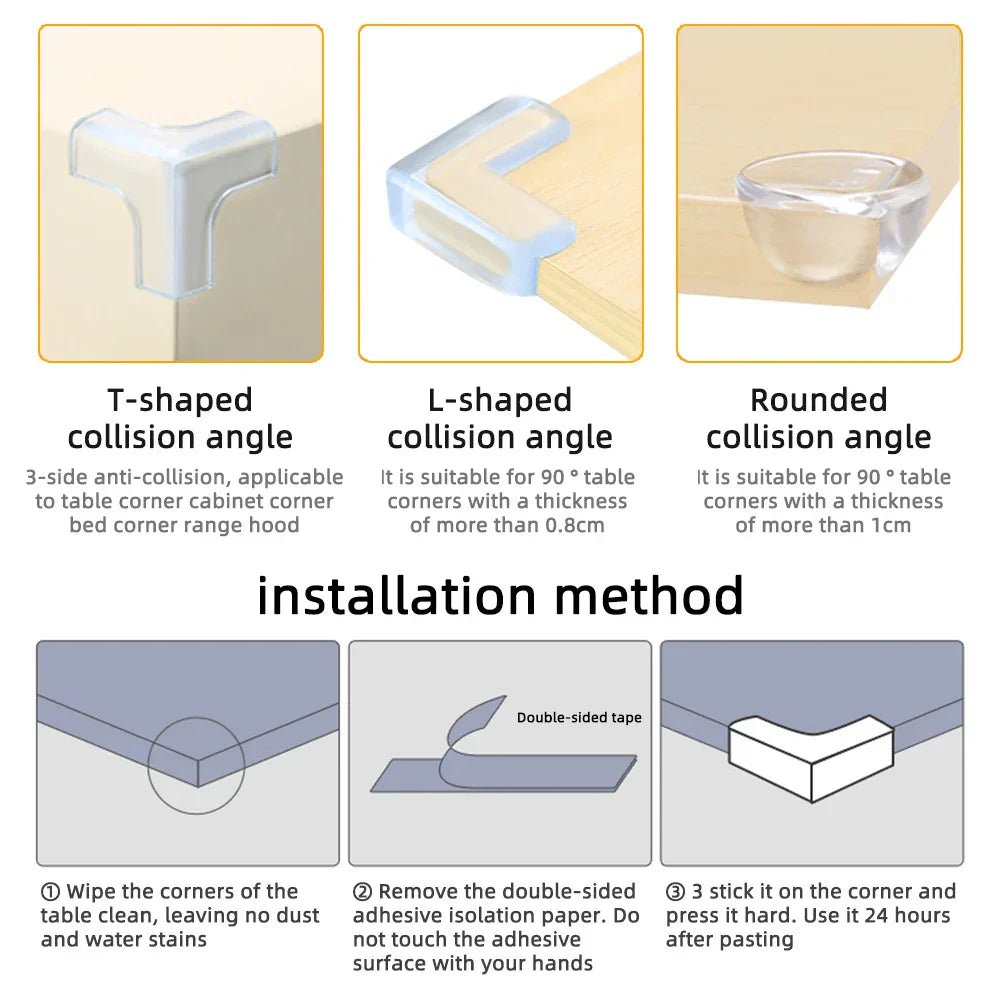 Baby Safety Clear Corner Protectors - Set of 10