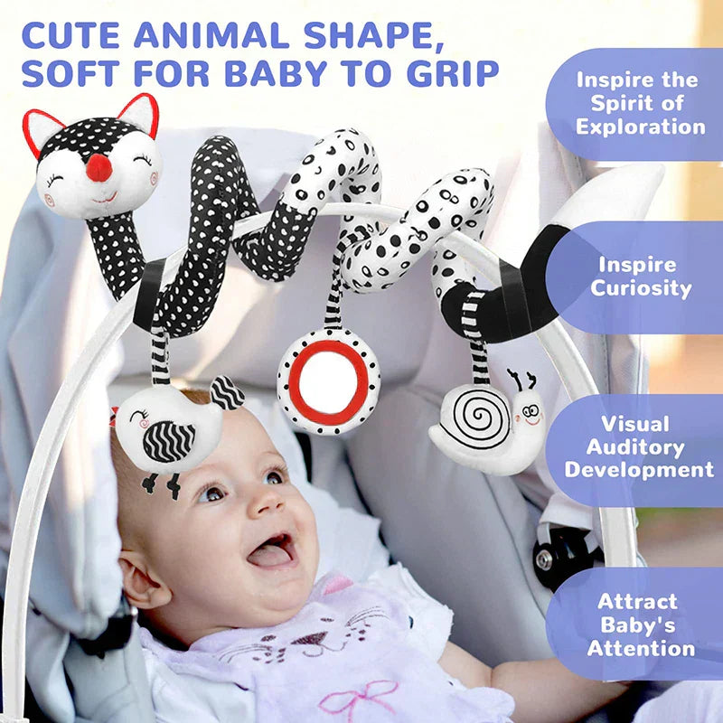 Baby Spiral Car Seat & Pram Toy for Sensory Development