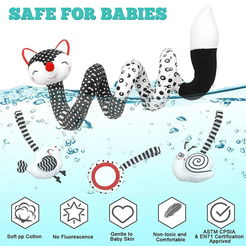 Baby Spiral Car Seat & Pram Toy for Sensory Development
