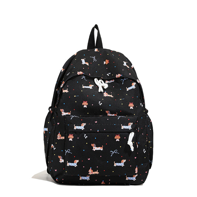 Backpack with Cheerful Dog Motif