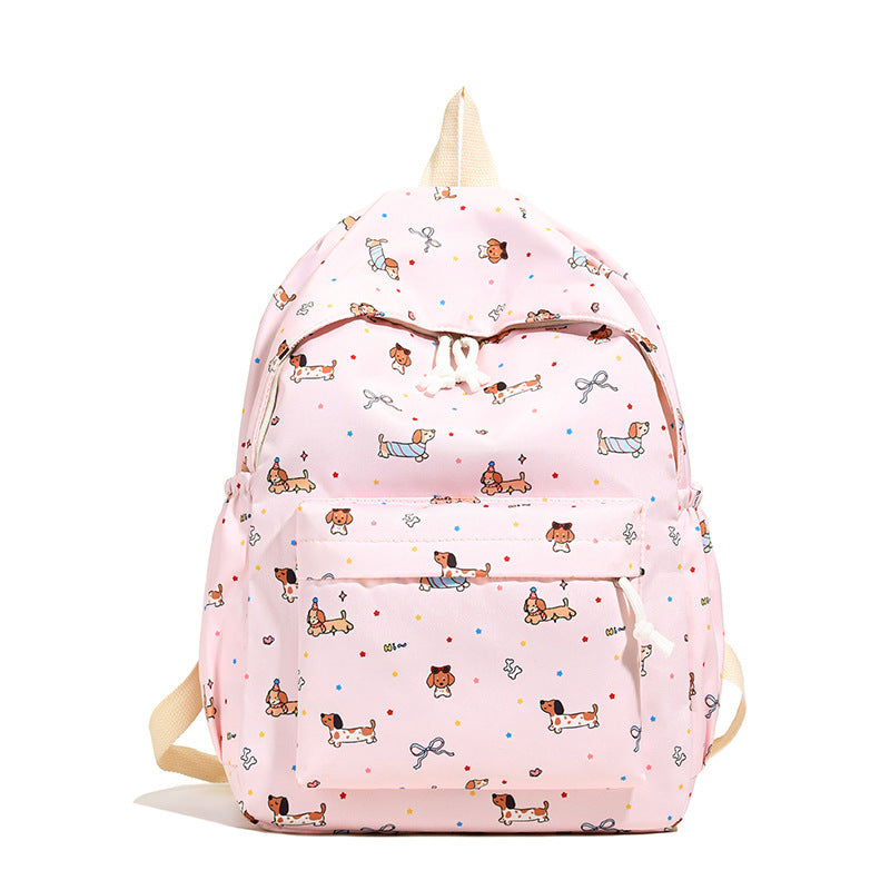 Backpack with Cheerful Dog Motif