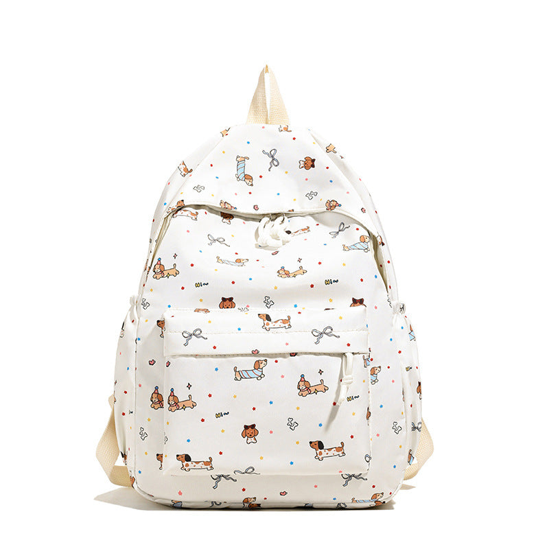 Backpack with Cheerful Dog Motif