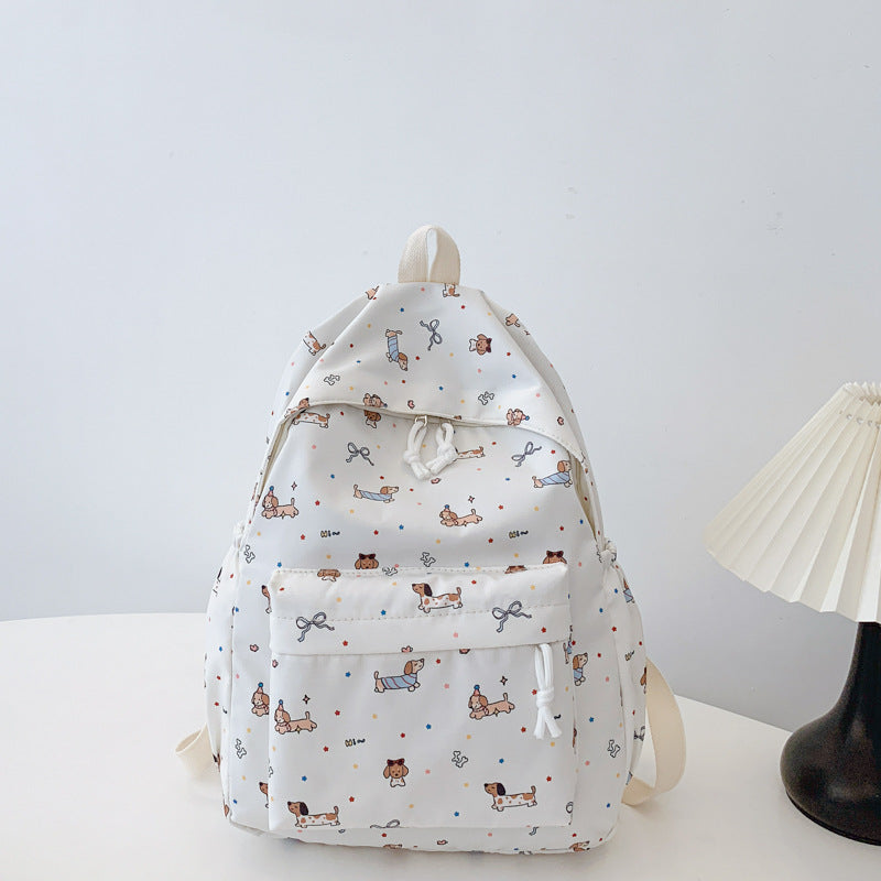 Backpack with Cheerful Dog Motif