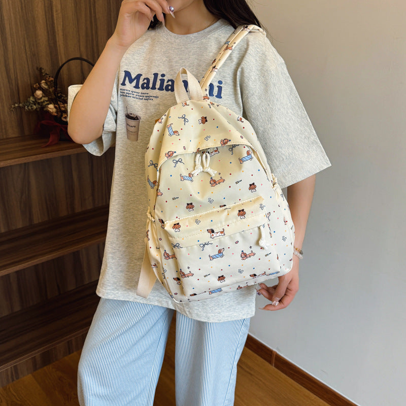 Backpack with Cheerful Dog Motif