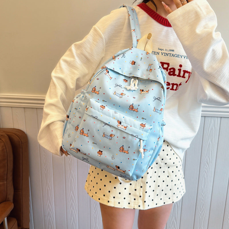 Backpack with Cheerful Dog Motif