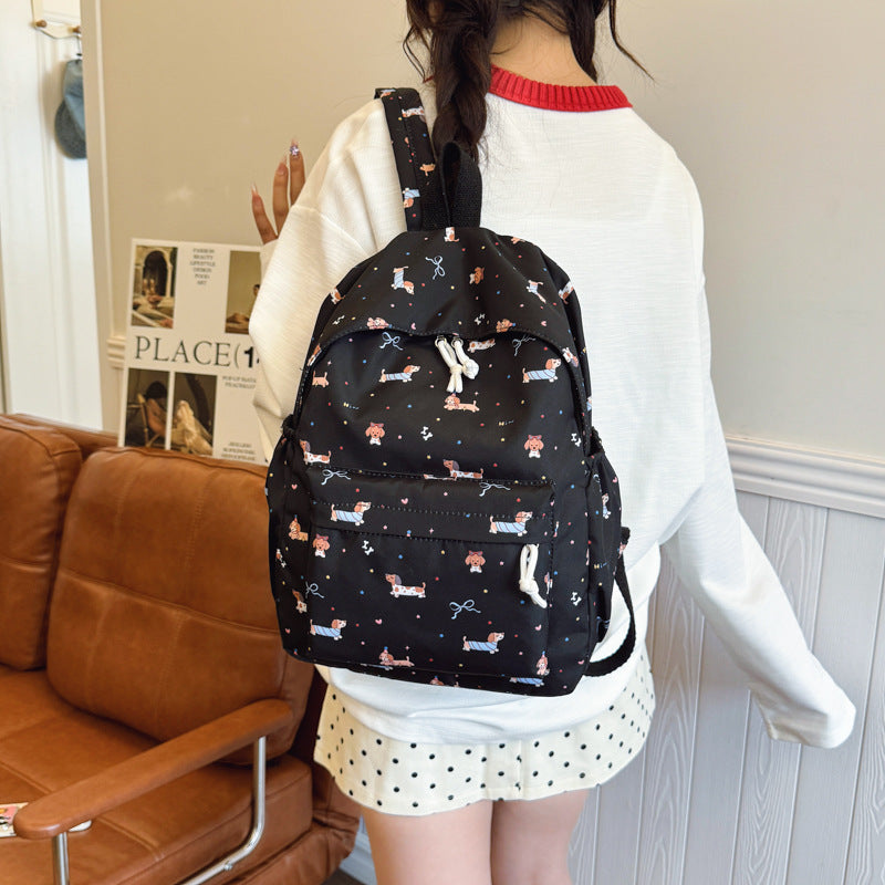 Backpack with Cheerful Dog Motif