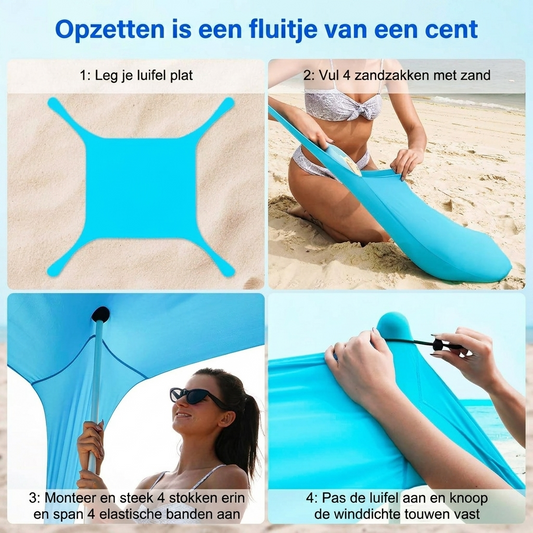 Beach Tent with Aluminum Poles and Sand Anchors