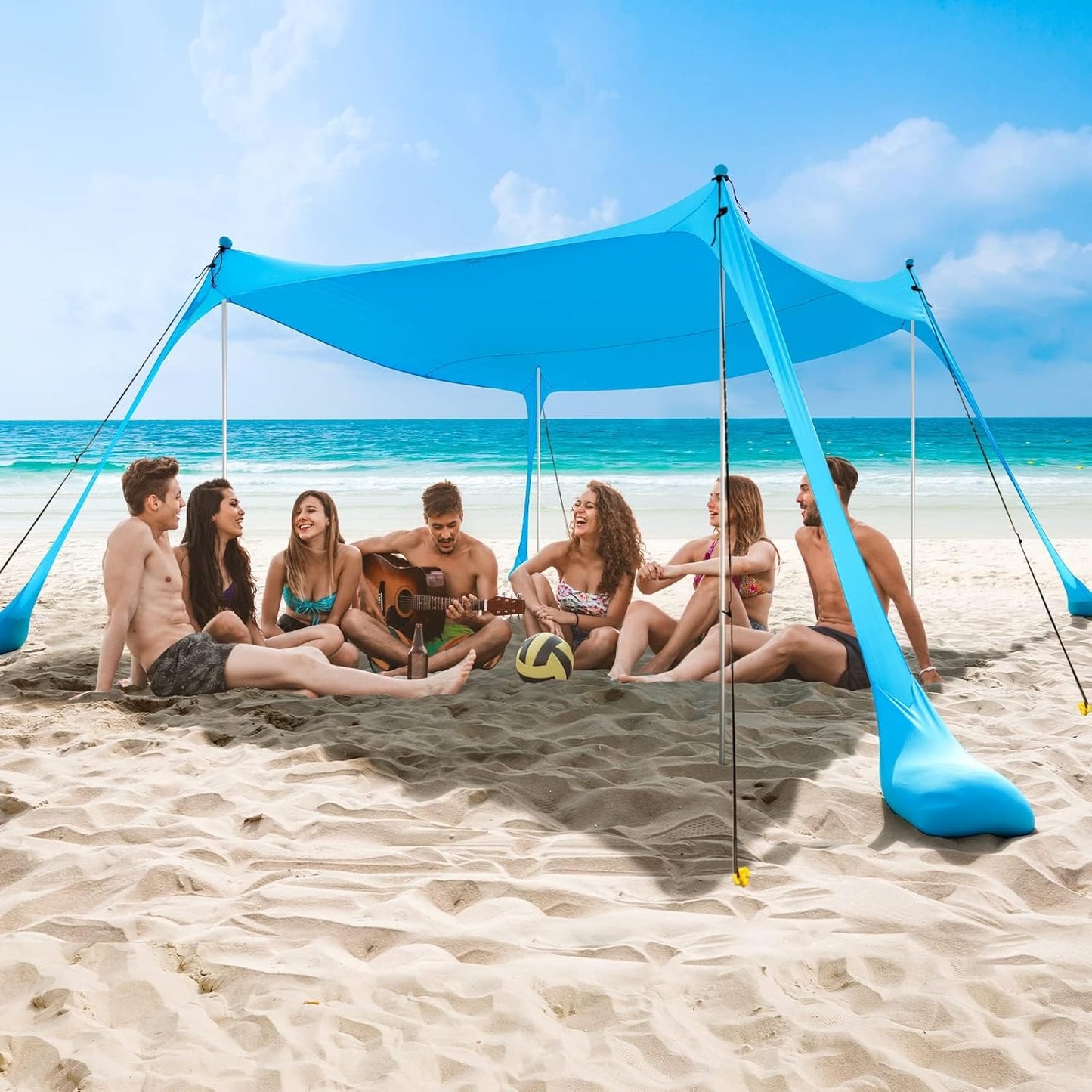 Beach Tent with Aluminum Poles and Sand Anchors
