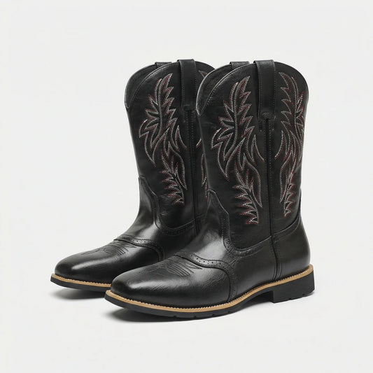 Calf-Length Cowboy-Style Boots
