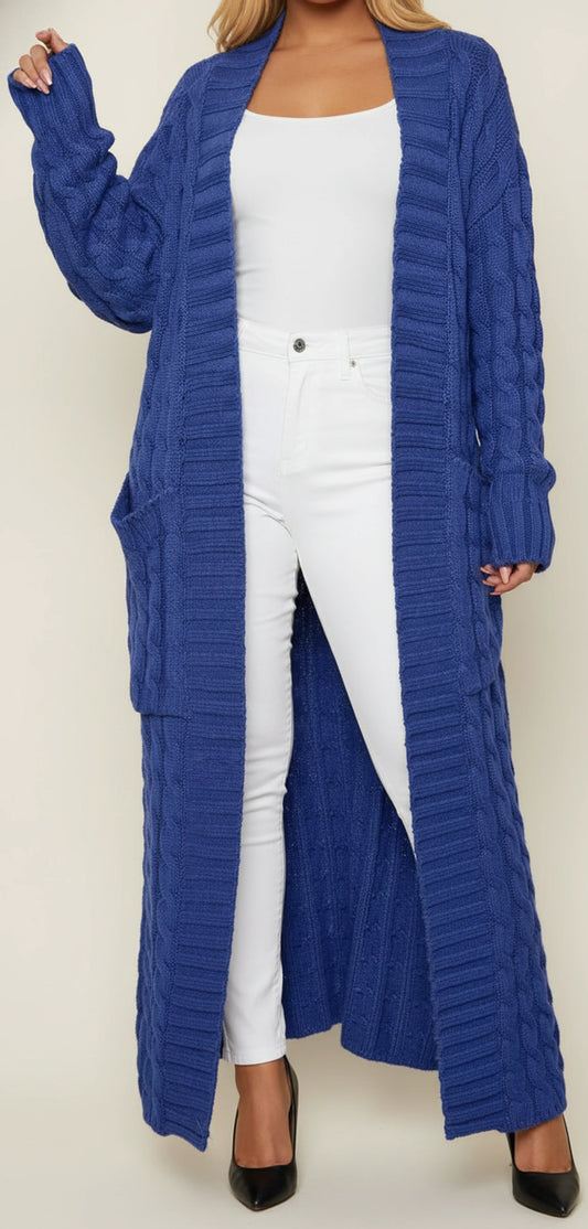 Women's Open Front Long Cardigan
