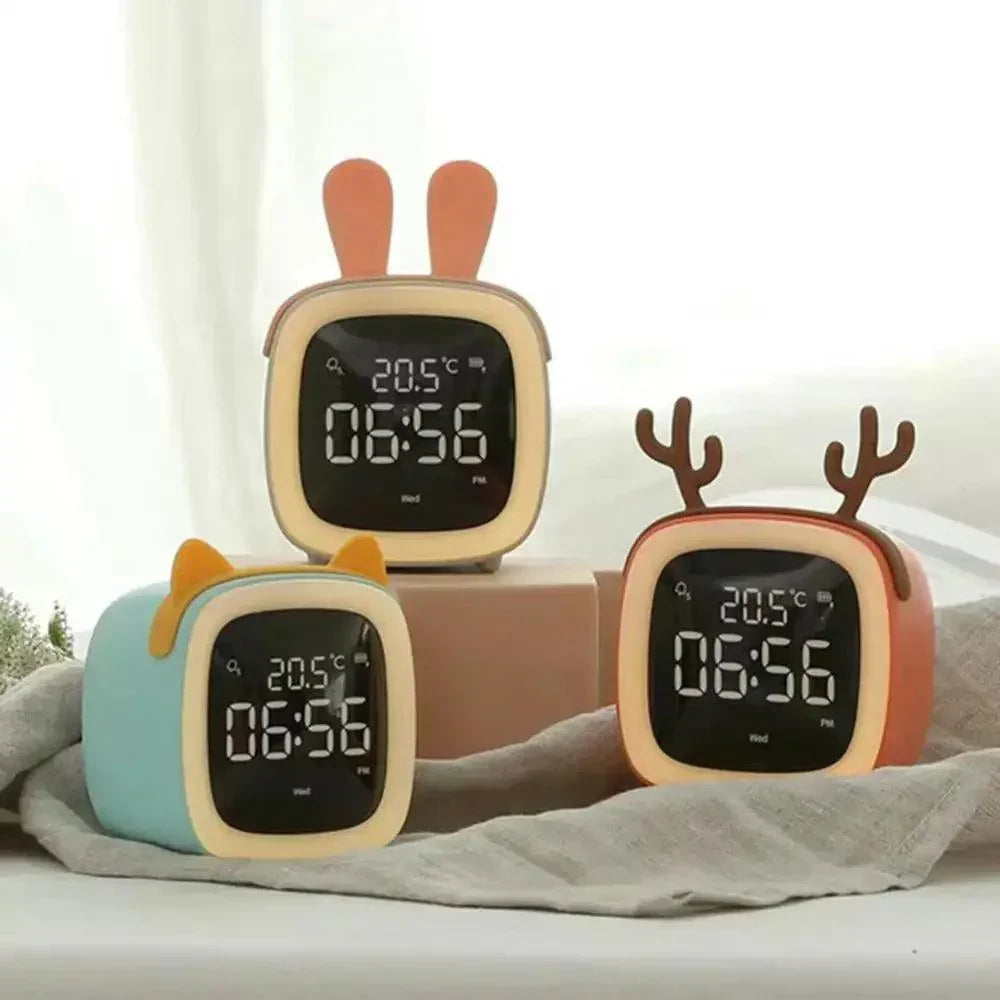 Cartoon Rabbit Alarm Clock | LED Night Light Design | Digital Clock