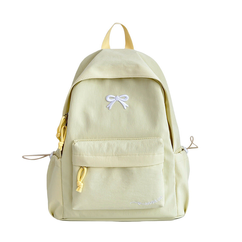 Casual Bow-Embossed School Backpack