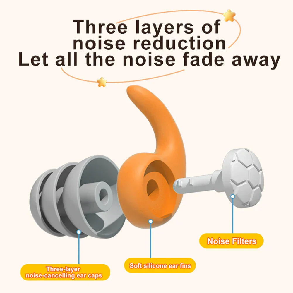 Children's Silicone Earplugs for Swimming & Noise Reduction