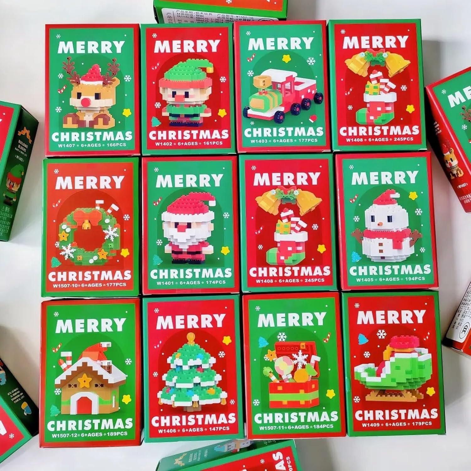 Christmas Building Block Set with 12 Figures for the Whole Family