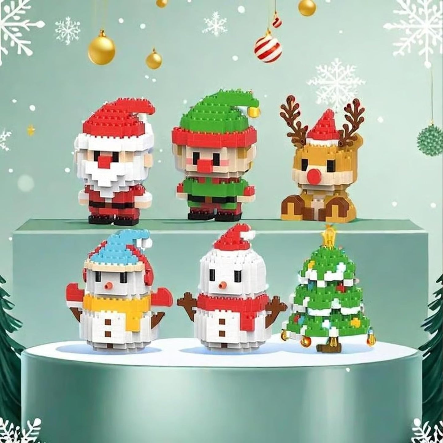 Christmas Building Block Set with 12 Figures for the Whole Family