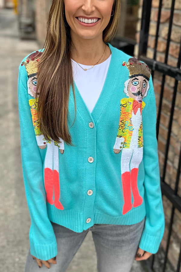 Christmas Nutcracker Sequin Cardigan